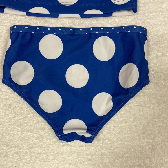 Carters 12m two piece polka dot bathing suit girls blue white - Picture 5 of 6
